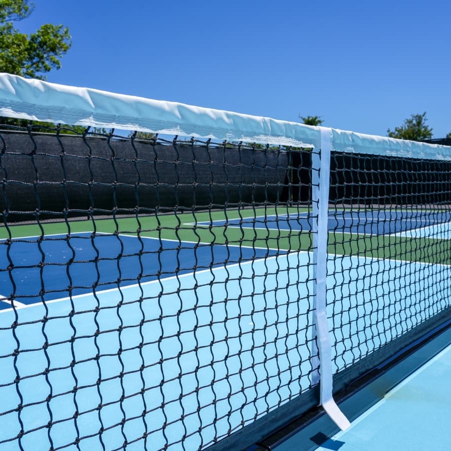 The net on a Golf Pub Social pickleball court